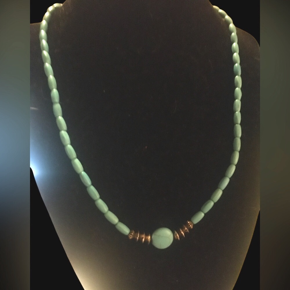 West & Co Silvertone Turquoise Colored Beaded Necklace